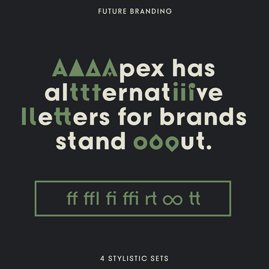 Apex—Bold & pointy sans-serif font with sharp alts